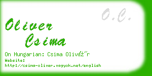 oliver csima business card